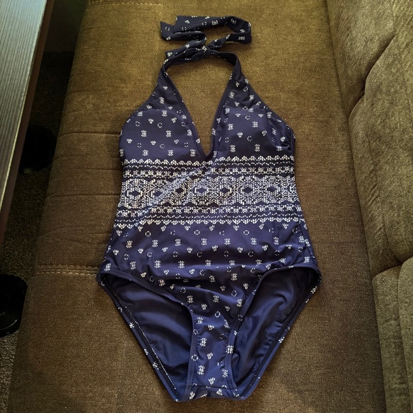 Splendid One Piece Swimsuit Halter Blue Women's Size M NWT - Picture 1 of 3